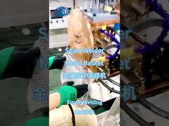 Cestas de soldadura de metal con soldadora de costuras